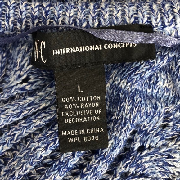 INC Asymmetrical Pointelle-Knit Lace-Hem Large - Picture 3 of 7